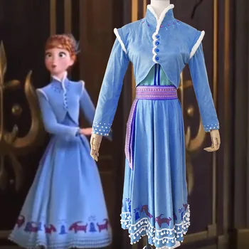 

Costumebuy Olaf's Adventure Princess Anna Dress Snow Queen Elsa Cosplay Adult Girl Costume Dresses Halloween Carnival Outfits