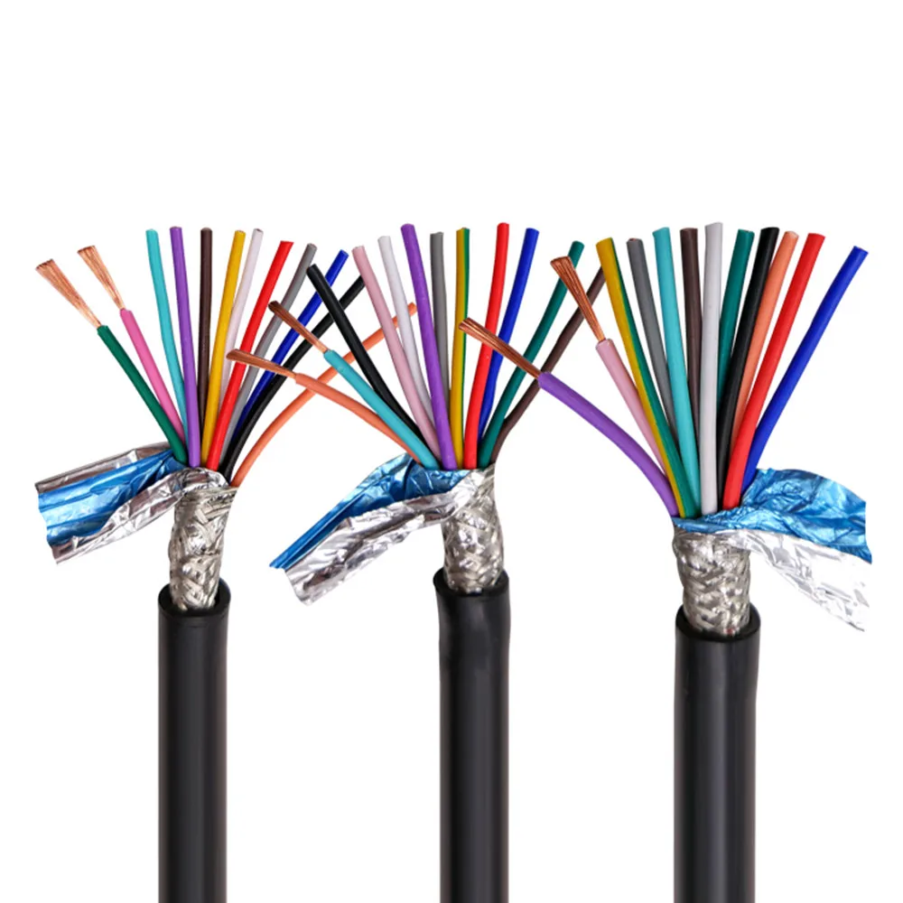 Multi-core shielded cable RVVP17AWG 1.0mm2 3 4 5 6 8 10 12 14 16 20 24 core anti-interference control signal wire