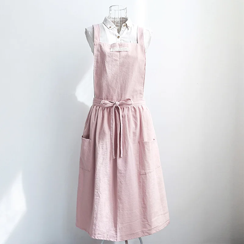 Cotton Women Apron Dress Pastry Chef Vintage Apron Baking Barista Art Adults Woman Gardener Painting Apron Kitchen Accessories