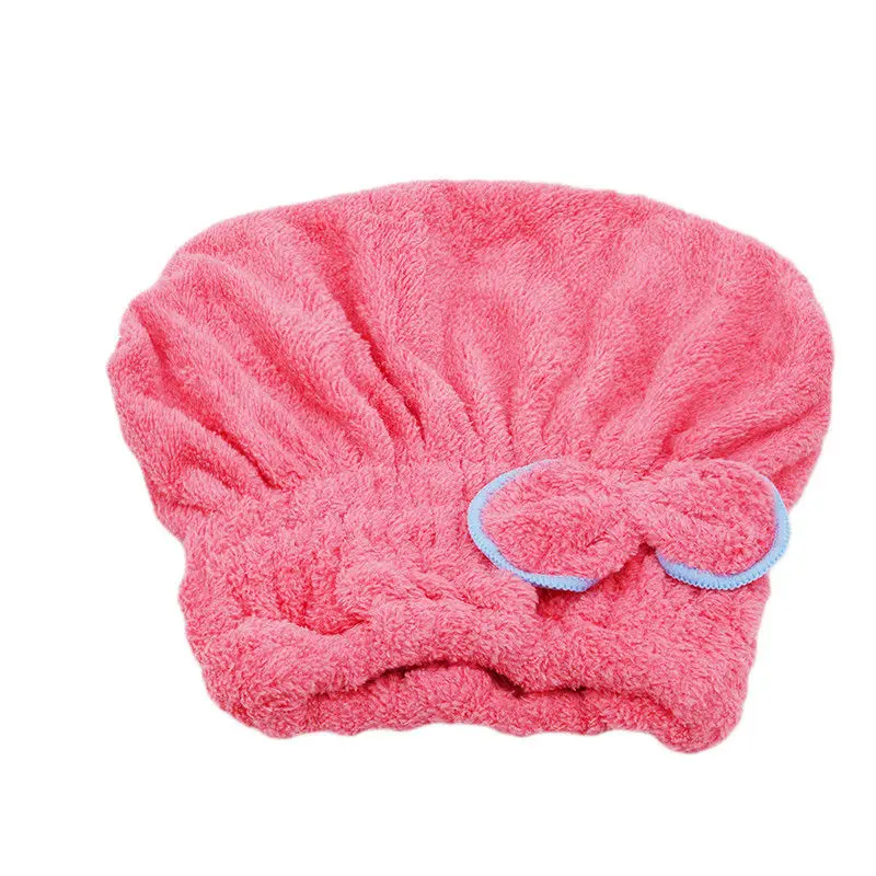 Elastic Band Bath Cap Spa Hat Bow-knot Turban Hair Drying Towel Microfiber Shower Bath Cap Cute Hair Protective Shower Hats