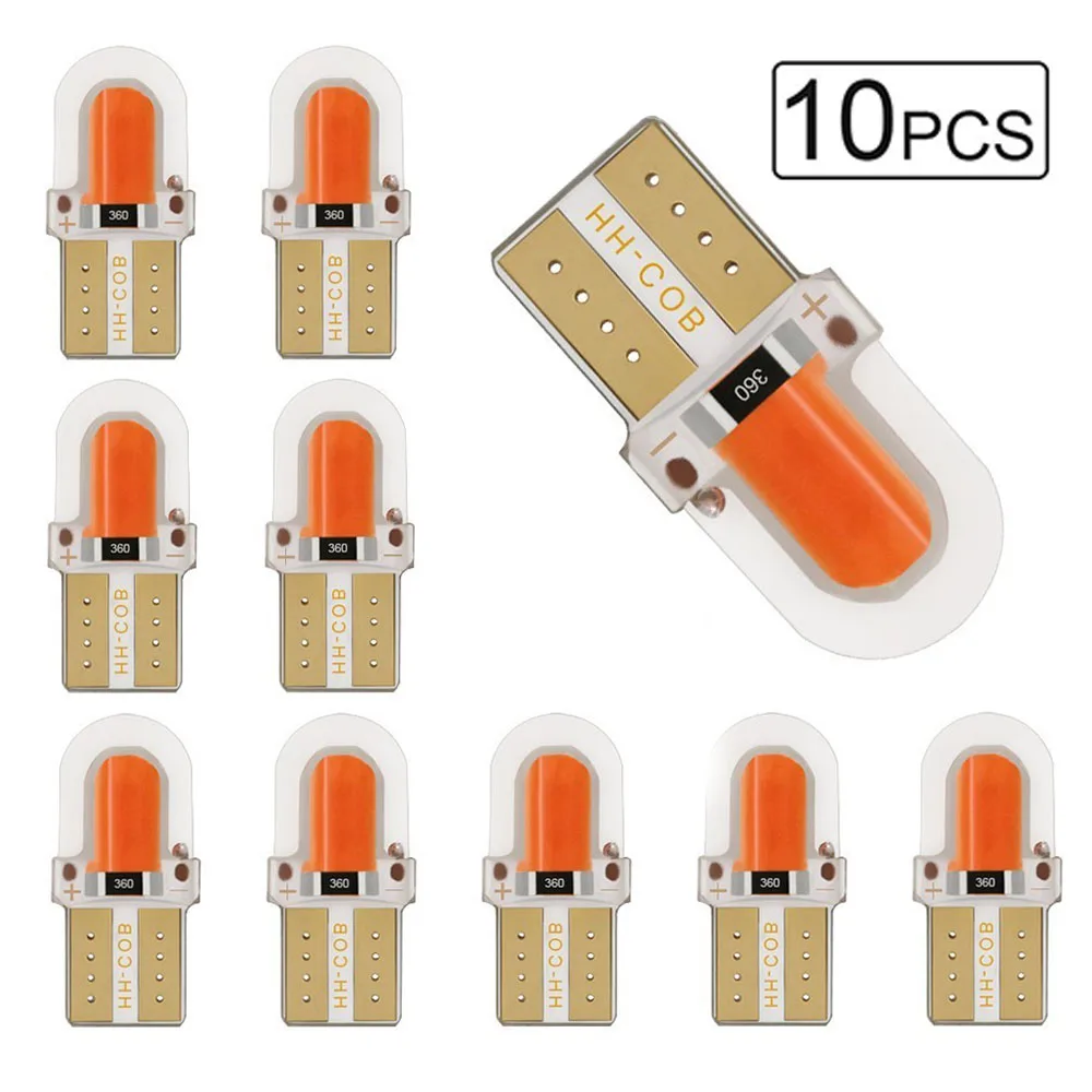 10 шт. светодиодный W5W T10 194 168 W5W COB 8SMD светодиодный светильник для парковки авто клинообразный габаритный светильник CANBUS яркая кварцевая белая лампа