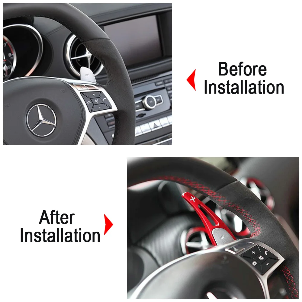 Palettes Changement Volant Compatibles Mercedes AMG - Extension Manette Vitesse GLC63 A45 C63 Etc.