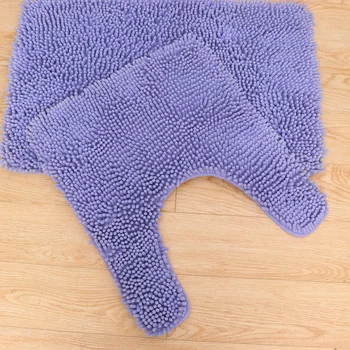 

2pcs Simple Durable Durable Comfortable Ground Mats Chenille Floor Mats Closestool Cushion for Home