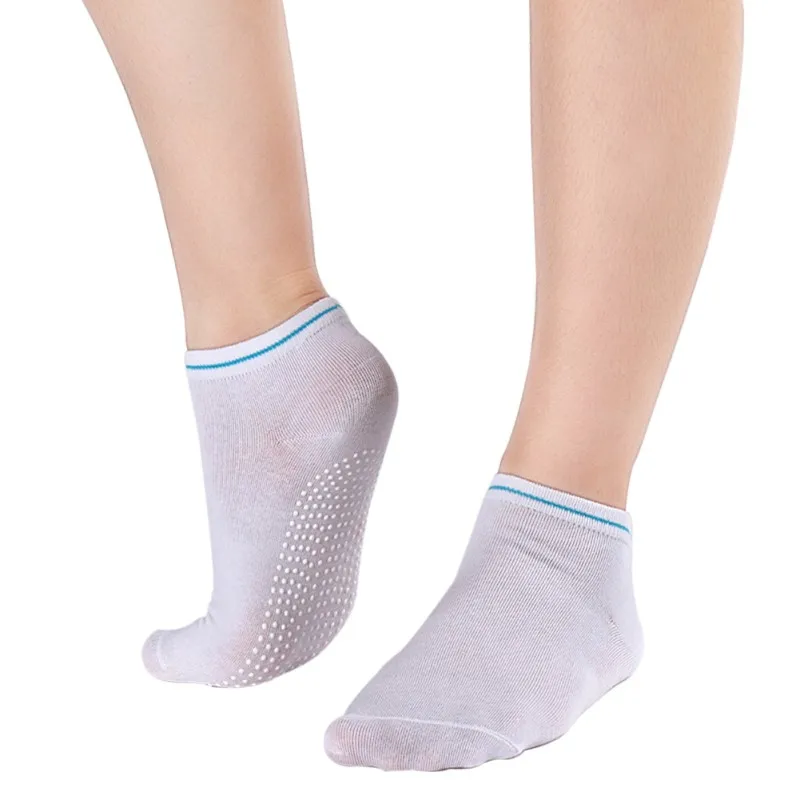 Модные женские хлопковые носки для фитнеса; дышащие Нескользящие массирующие Носки для пилатеса; цвета - Цвет: W