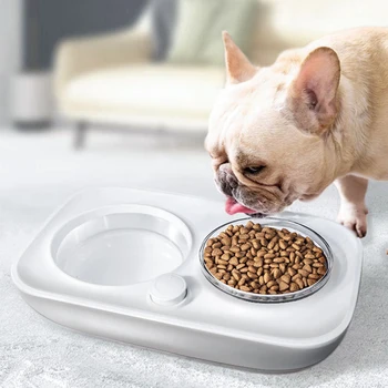 

2.28L Double Dog Bowls Pet Food Water Feeder Pet Automatic Drinking Dish Feeder Cat Puppy Feeding Supplies Small Dog Accessories