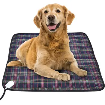 

Pet Heating Pad Large Dog Cat Electric Heating Pad Indoor Waterproof Oxford Cloth Electric Warm Mat Bed 60x60CM
