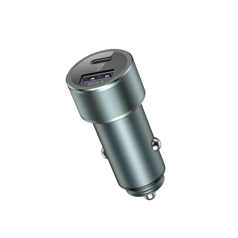 Зарядное устройство для мобильного телефона samsung iPhone s Dual usb type-C Quick Charge 3,0 Переходник usb для зарядки в машине 6A автомобильное металлическое зарядное устройство