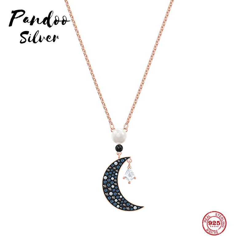 

Fashion Charm Sterling Silver Original 1:1 Copy, Mysterious Moon Stars Wild Clavicle Chain Necklace Female Luxury Jewelry Gifts