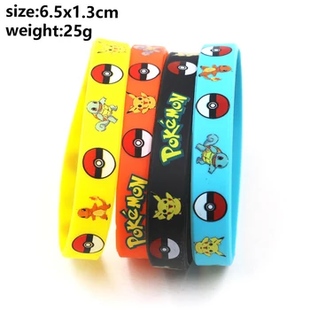 

Pokemon Silicone Bracelet Pocket Elf Pikachu Kids Cartoon Bracelet Children's Wristband Bracelet Cute Print Jewelry Party Gfts