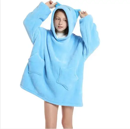 sleepwear for toddler girl Winter Warm Homewear Blanket Hoodie Oversize Sweatshirt For boys grils Kid Hoody Sweatshirt Home Coats Comfy Pullover cheap baby sleepwear Sleepwear & Robes