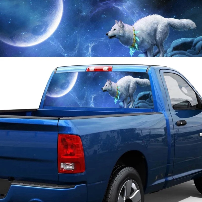 3D заднее ветровое стекло Running Wolf для стекла 66 1x29 1 дюймов | Автомобили и мотоциклы