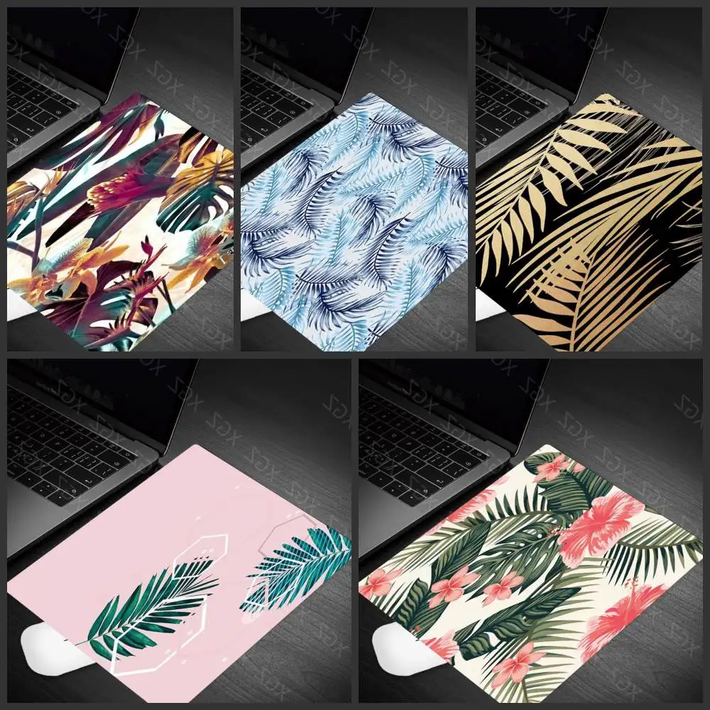 Yzuoan Pretty Gold Marble Flowers Green Leaves Gamer Play Mats Mouse Antiscivolo Pad Piccolo Gaming Padmouse Gamer To Laptop Keyboard