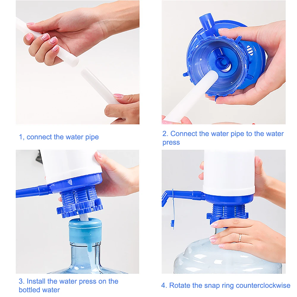 Portable Water Pump Dispenser Gallon Drinking Bottle Hand Press Removable Tube Innovative Manual Pump Dispenser Tools For Office