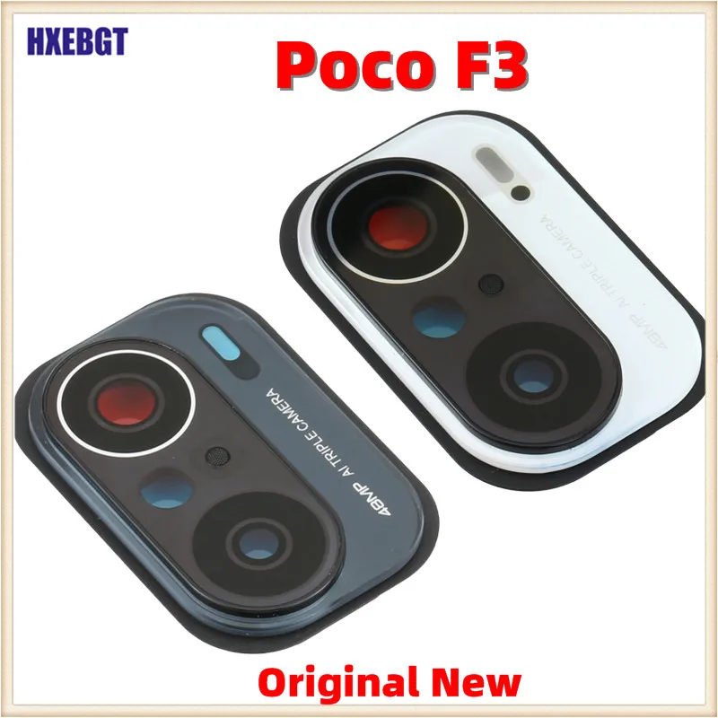 Original New For Xiaomi Poco F3 Main Camera Glass Lens With Frame Back Cover Smartphone Repair Parts | Мобильные телефоны и