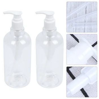 

8pcs 500ml Refillable Pump Bottles Transparent Shampoo Dispenser Lotion Liquid Bottles for Bathroom Kitchen