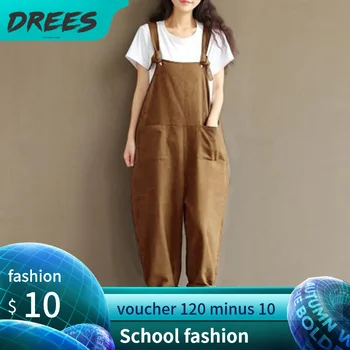 

Drees Women Girls Loose Solid Jumpsuit Strap Dungaree Harem Trousers Ladies Overall Pants Casual Playsuits Plus Size S-5XL Hot