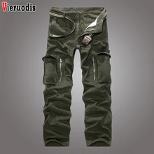 Мужские штаны брюки со множеством карманов мужские повседневные новые военные брюки карго мужские камуфляжные тактические хлопковые брюки