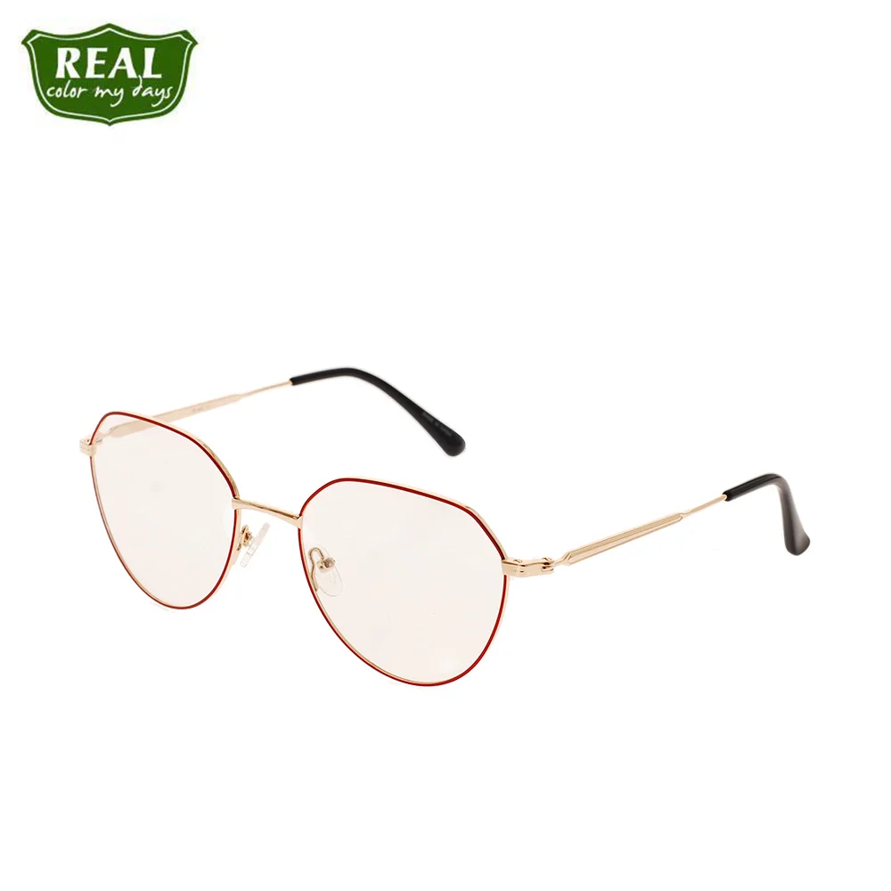 

REAL Fashion Solid Polygon Frame Women Glasses Frame Metal Myopic Glasses Optical Glasses Read Eyewear Full Frame Brand Designer