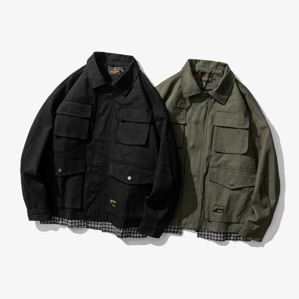 

Panda Stock Shu 2019 New Style Retro Multi-pockets Workwear MEN'S Jacket Loose-Fit Students Autumn And Winter Coat Tops