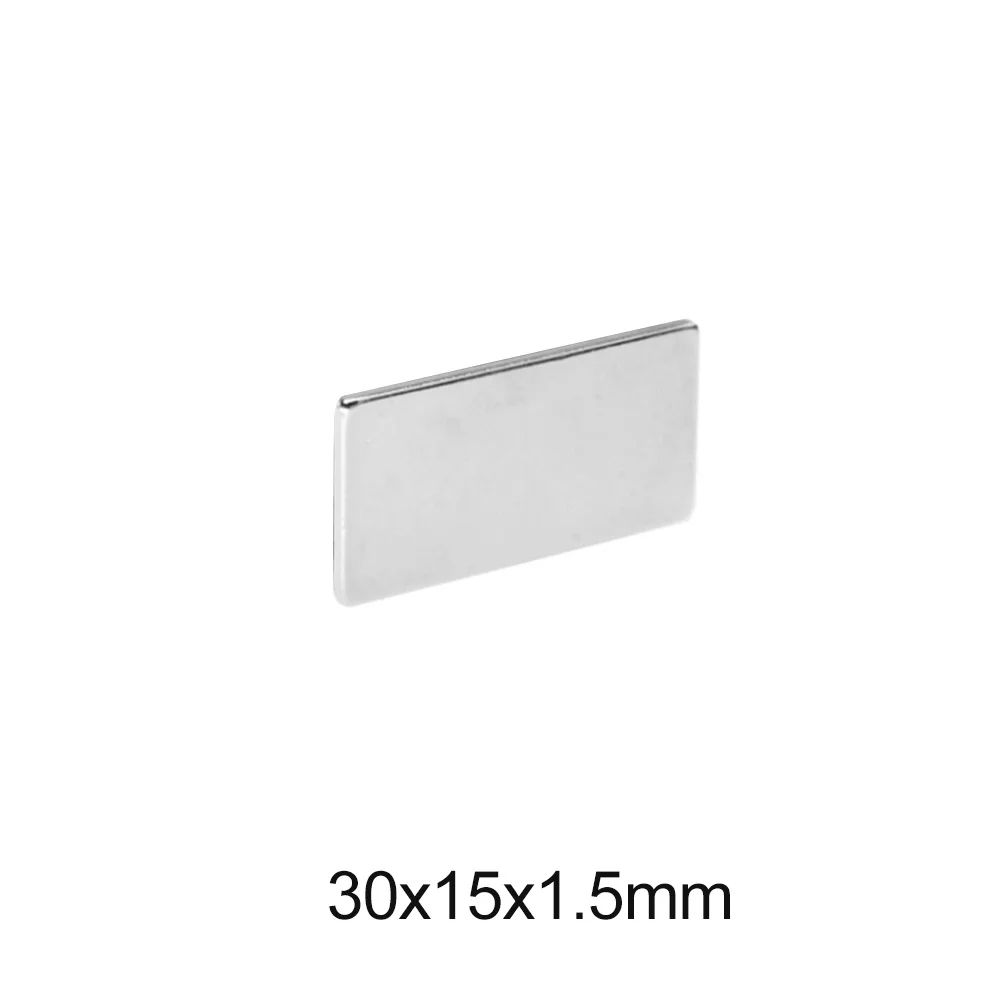 2~50pcs 30x15x1.5 block Strong Magnetic Magnets N35 Permanent Neodymium Magnet 30x15x1.5mm Sheet Search Magnet 30*15*1.5 mm