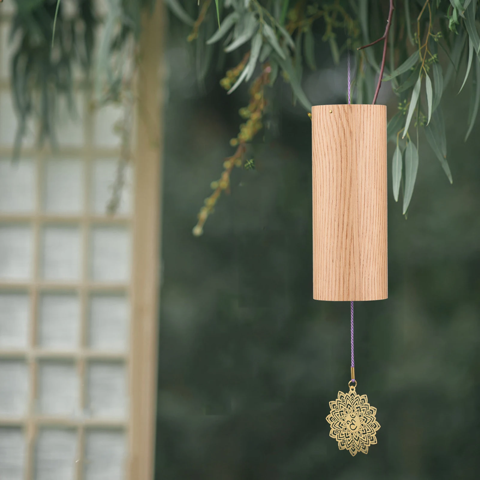 Natural Bamboo Wind Chimes Meditation Chakra Chimes Windbell for Outdoor Garden Patio Home Decoration Zen Meditation Relaxation