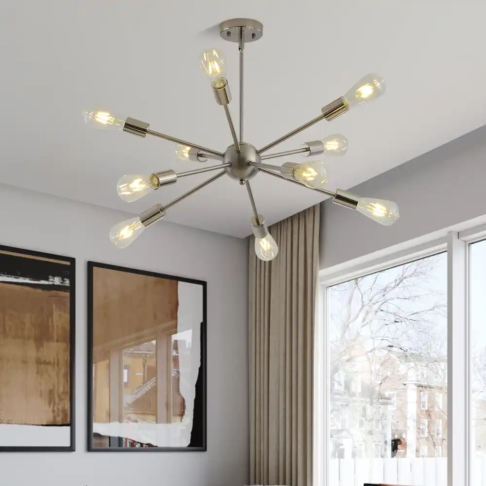 Sputnik Chandelier Gold Brushed Lighting Fixture Modern Brushed Nickel Pendant Lamp Black Light Vintage Home Decor Kitchen Bar Pendant Lights Aliexpress