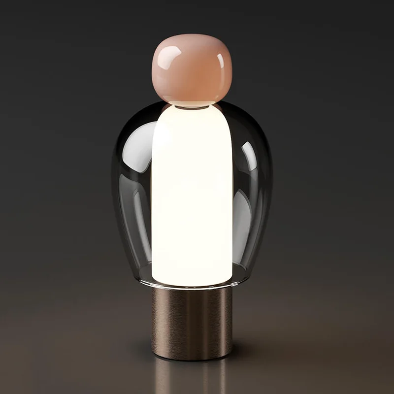 

Novelty USB Rechargeable Table Lamp Rotary Dimming Clear Glass Personality Desk Living Room Bedside Christmas Children Gifts