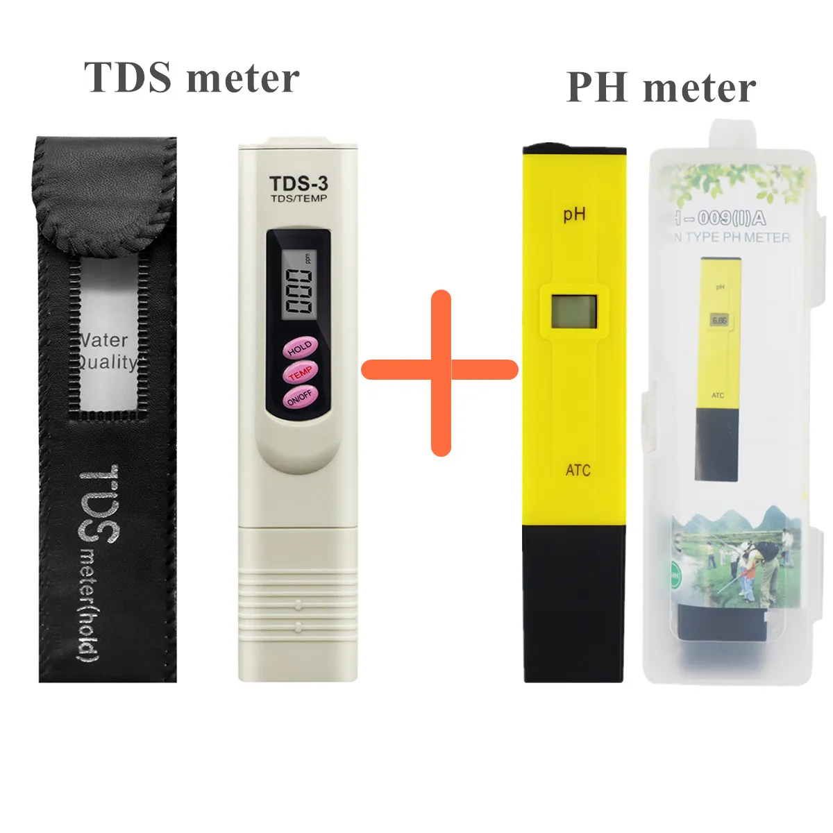 TDS Meter 0-9990ppm Digital PH Meter 0.01 PH High Precision Pen Water Tester TDS&PH Meter 0-14 PH LCD PPM Tester Aquarium Filter