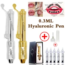Горячее предложение, 24 к Золотая гиалуроновая ручка, 0,3 мл, Пистолеты для инъекций гиалуроновой кислоты, для наполнителя губ, удаления морщин, Косметическая Вода, без шприца