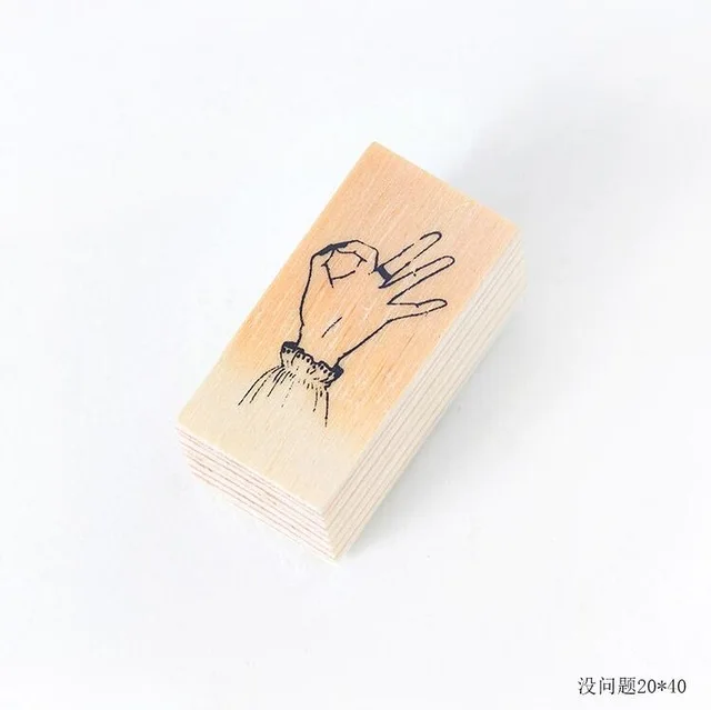 Винтажные ручные жесты серии деревянные резиновые штампы для скрапбукинга канцелярские принадлежности DIY Скрапбукинг стандартный деревянный штамп - Цвет: 2