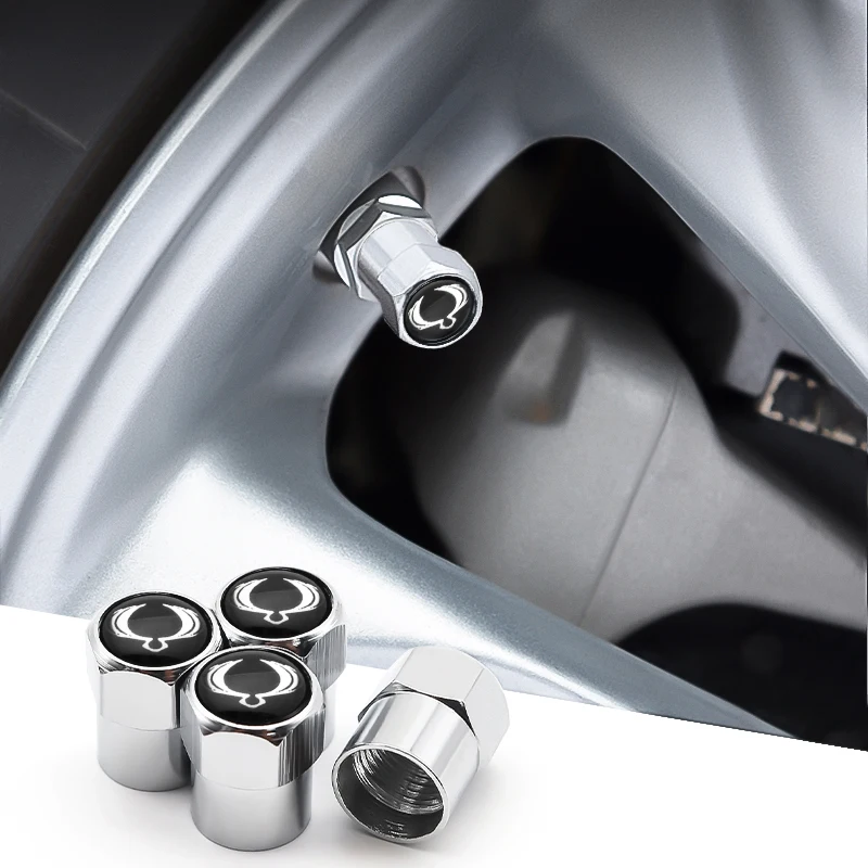 

4Pcs Metal Car Wheel Tire Air anti-theft Valve Caps Cover with Brand Logo FOR Ssangyong Kyron XLV Chairman Korando Rexton Acty