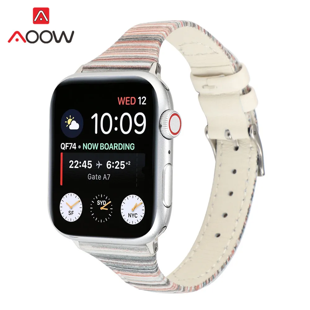 Ремешок из натуральной кожи для Apple Watch, ремешок 40 мм, 44 мм, ремешок для iwatch 38 мм, 42 мм, 1, 2, 3, 4, 5, браслет, аксессуары, ремень