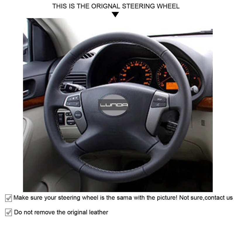 DIY сшитый вручную чехол рулевого колеса автомобиля из искусственной кожи для Toyota