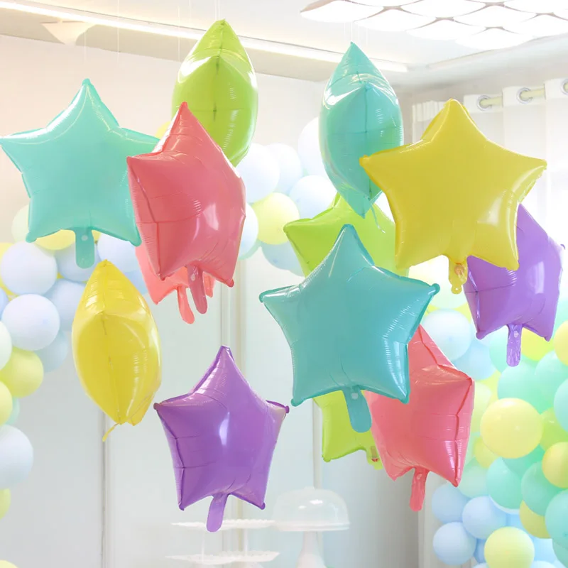 5/10 шт 18 ''Звезда круглой формы в форме сердца Макарон Фольга шарики Baby Shower розового и синего цвета конфеты Макаруны гелий Globos День рождения украшения