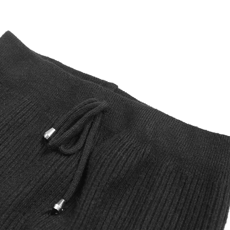 ELFSACK Black Solid Split Empire Waist Knitted Skirt Women Winter Pure New Elegant Skinny Office Ladies Daily Skirts