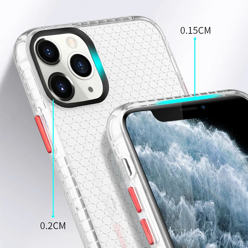 Чехол из ТПУ с ячейками для iPhone 11 Pro Max Xs Max Xr X 8 7 6 Plus, термозащитная задняя крышка
