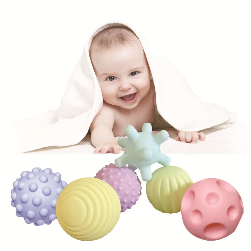 

6pcs/Set Baby Toy Ball Develop Baby's Tactile Senses Educational Toys Touch Hand Training Massage Soft Ball 0 12 Months Gifts