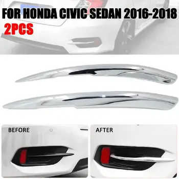 

Fit For Honda Civic 10th Gen Sedan 2016-2018 Chrome Rear Fog Light Lamp Bumper Lid Cover Bezel Stying Garnish Molding