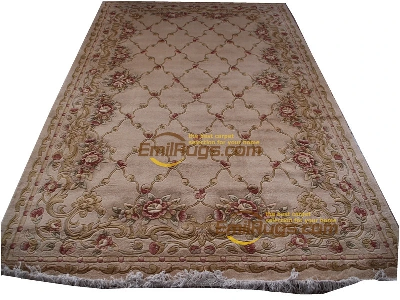 rugs china Hand Made French Savonnerie Design Needlepoint Rug Nice Handwoven New Listing Round carved Upset Natural Sheep Wool | Дом и сад