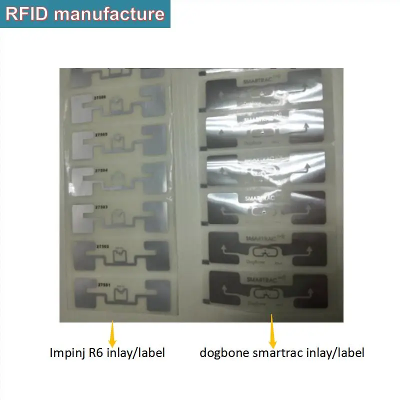UHF RFID impinj r6 840-960 МГц влажная инкрустация EPC класс 1 Gen2 с наклейкой bibtag образец в