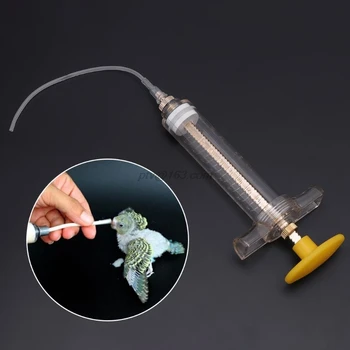 

Parrot Chick Feeder Copper Head Syringe Hose Birds Feeding Injector Supplies 10/20ml