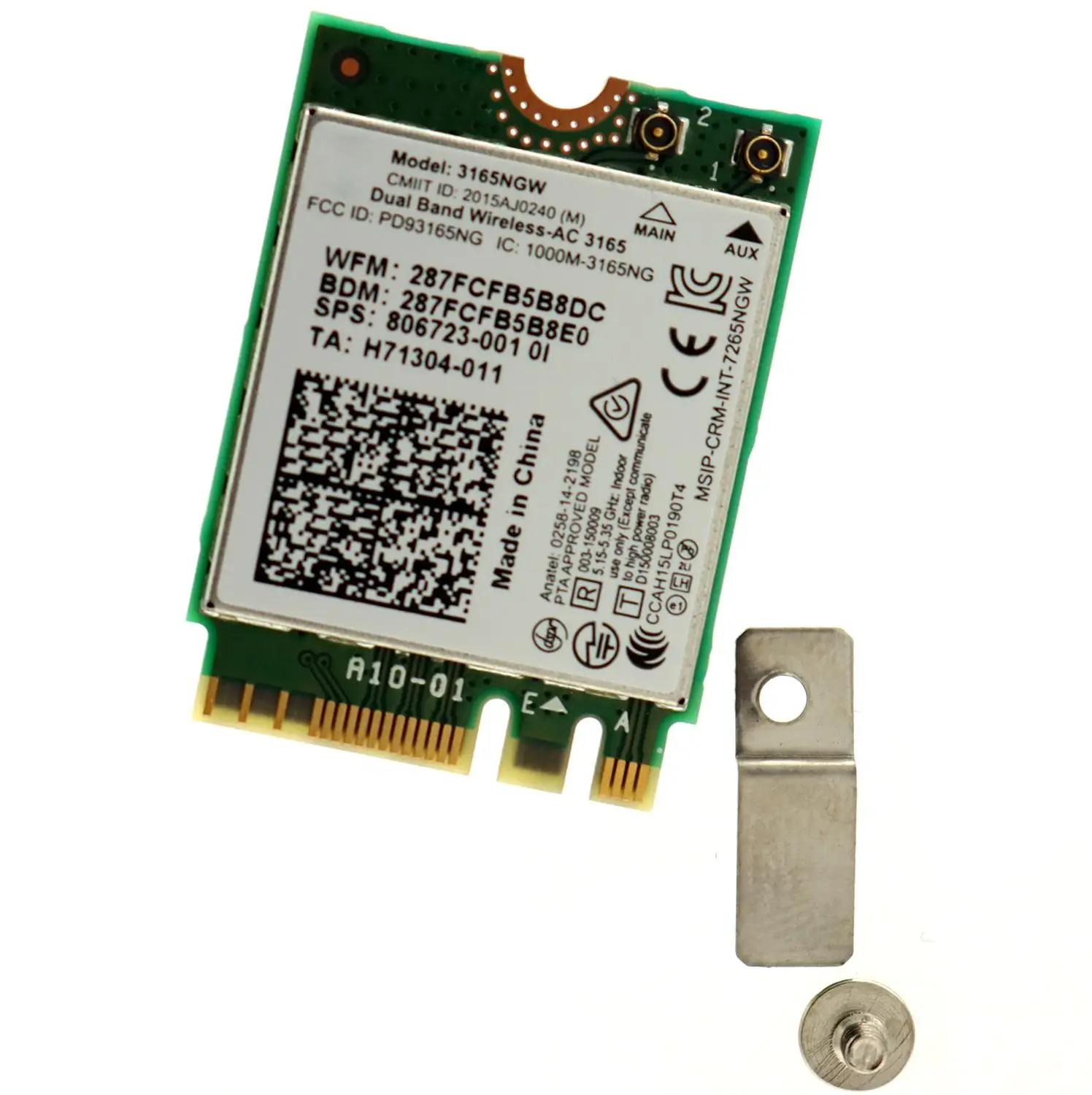 Двухдиапазонный беспроводной адаптер AC 3165AC 3165 Мбит/с 802.11ac M2 NGFF Mini PCI E Wi Fi WLAN карта +