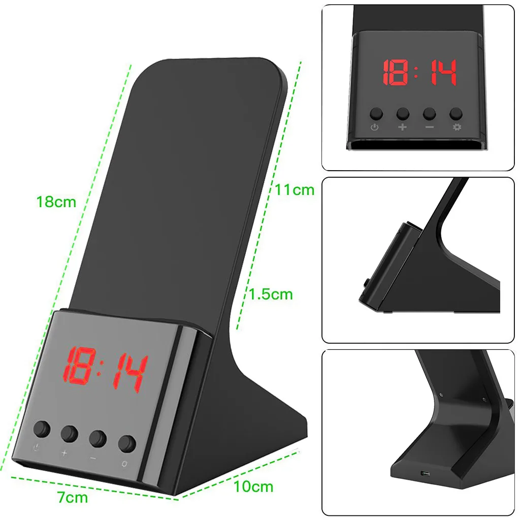 15 Вт Qi Быстрое беспроводное зарядное устройство Qi стандартная беспроводная зарядка с будильником подставка для часов для IPhone X XS Max 7 8 samsung Galaxy S8 S9