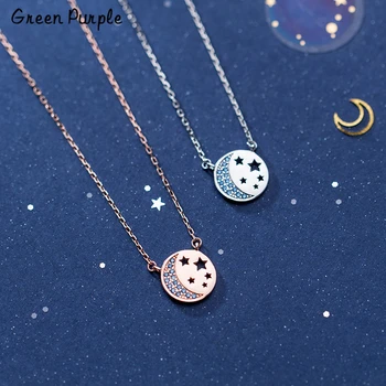 

Moon Necklace 925 Silver Coin Jewelry Rose Gold Pendants Chocker Kolye Vintage Boho Bijoux Femme Collier Necklace for Women