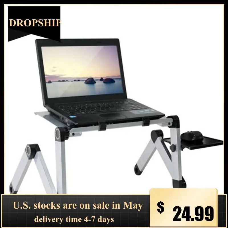 Portable Adjustable Aluminum Laptop Desk Stand Table Vented