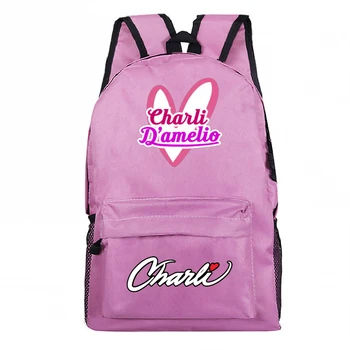 

Women Travel Backpacks Charli D'Amelio Nylon Daypack School Bag for Teenager Bookbag Men's 2020 New Fashion Travel School Bag