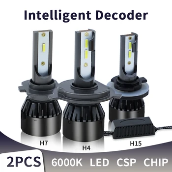 

2PCS H7 H4 Led Mini Headlight H11 H1 D2S H3 H8 Led H15 HB4 9005 9006 H13 Canbus Auto Lamp Bulb Kit 6000K 12V 60W 6000LM Voiture