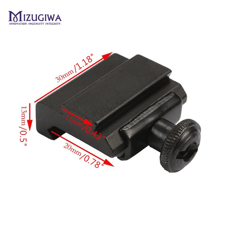 2 Pcs Scope Mount 20mm to 11mm Weaver Picatinny To Dovetail Rail Adapter Base Mount Flat Top Rail Pistol Airsoft Hunting