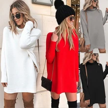 2020 automne sweat robe femmes chaud robe d'hiver femmes à manches longues décontracté robe ample dames femme Vestidos noir 