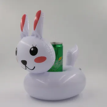 

5PCS Cute PVC Rabbit Drink Holder Pool Inflatable Float Swimming Pool Summer Hawaii Beach Party Kids Toy Cup Holders